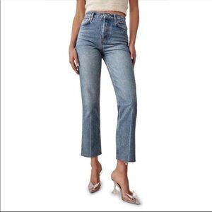 NWT Reformation - Gem High Waist Slit Hem Straight Leg Jeans